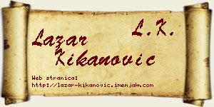 Lazar Kikanović vizit kartica